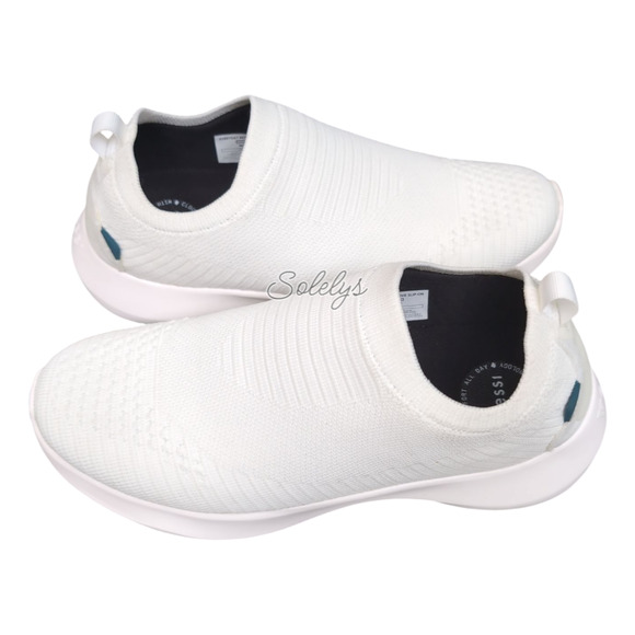Vessi Everyday Move Slip On Womens 9 Polar White Waterproof Knit DymaTex Sneaker - Picture 12 of 12